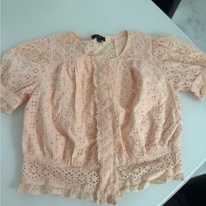 Peach Eyelet Blouse